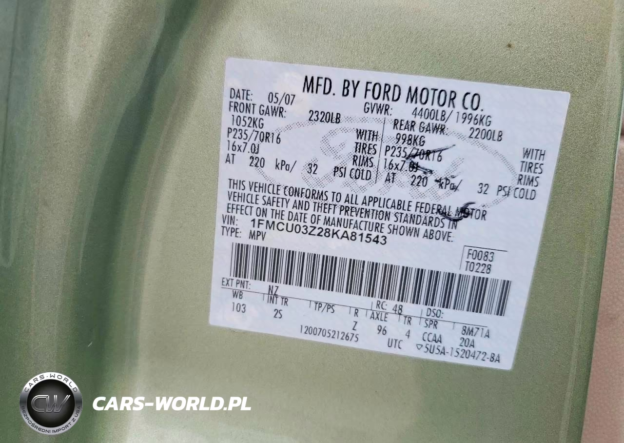 2008 Ford Escape Xlt VIN:1FMCU03Z28KA81543 - 13