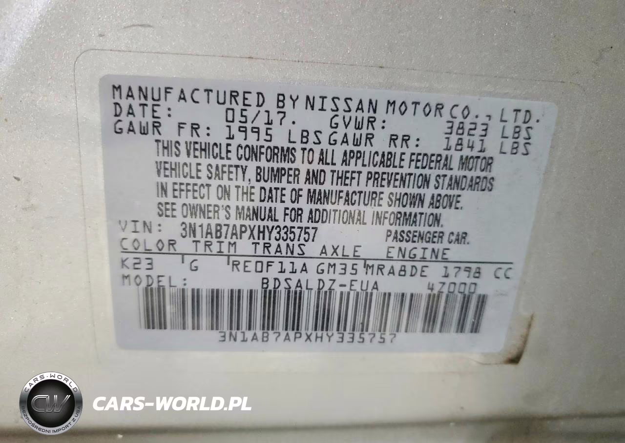 2017 Nissan Sentra Sv VIN:3N1AB7APXHY335757 - 13