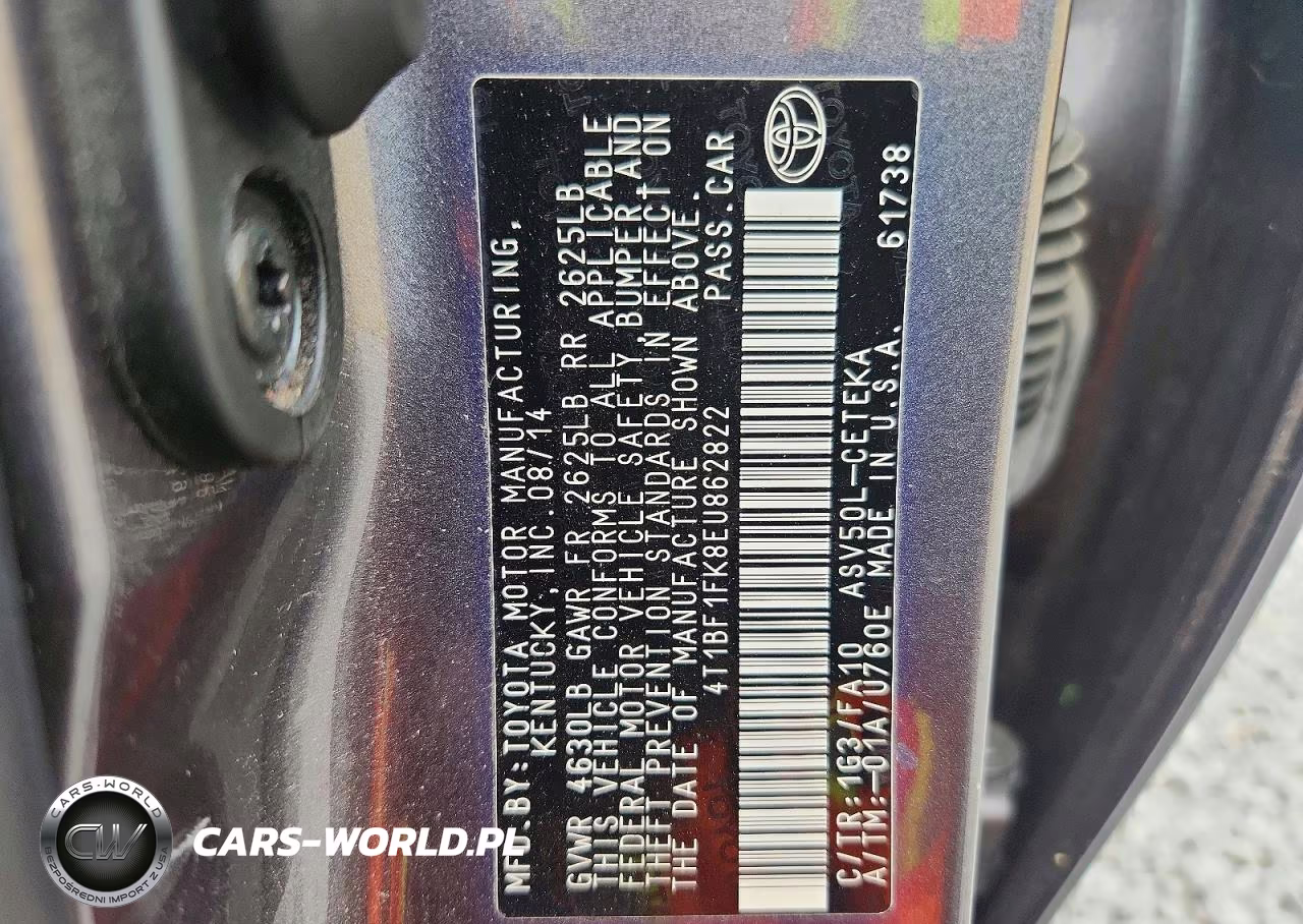 2014 Toyota Camry L VIN:4T1BF1FK8EU862822 - 13