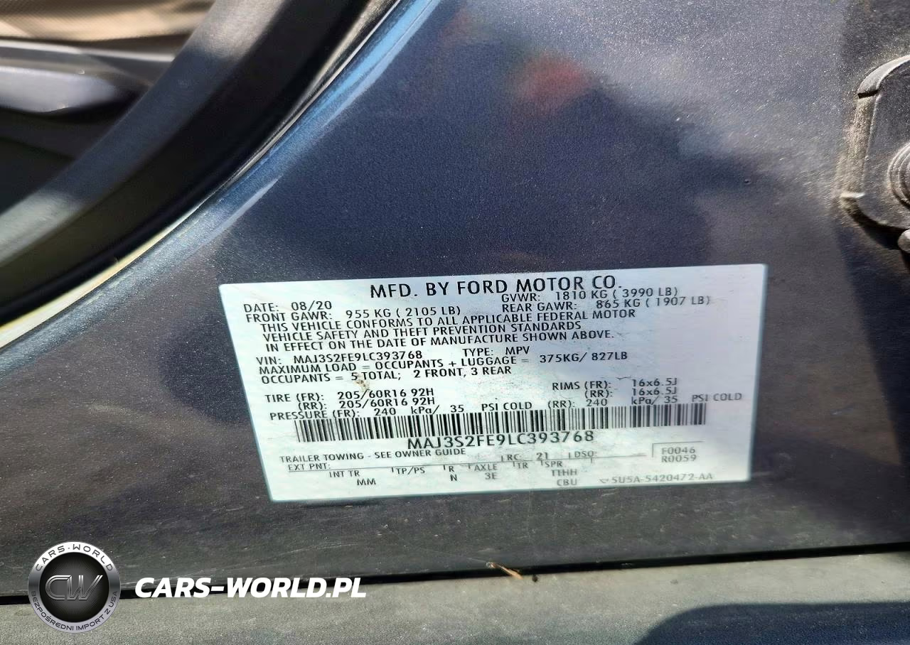 2020 Ford Ecosport S VIN:MAJ3S2FE9LC393768 - 13