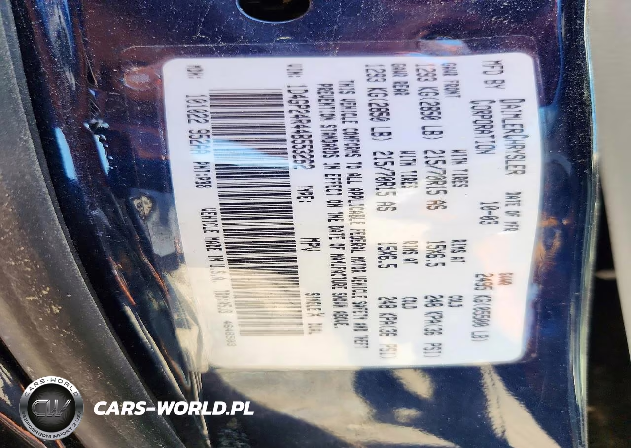 2004 Dodge Grand Caravan Se VIN:1D4GP24R44B553262 - 13