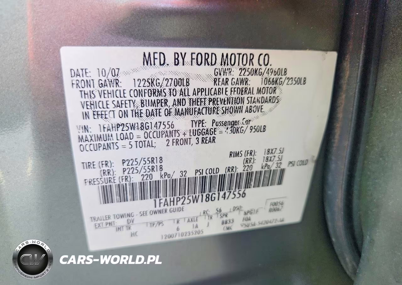 2008 Ford Taurus Limited VIN:1FAHP25W18G147556 - 12