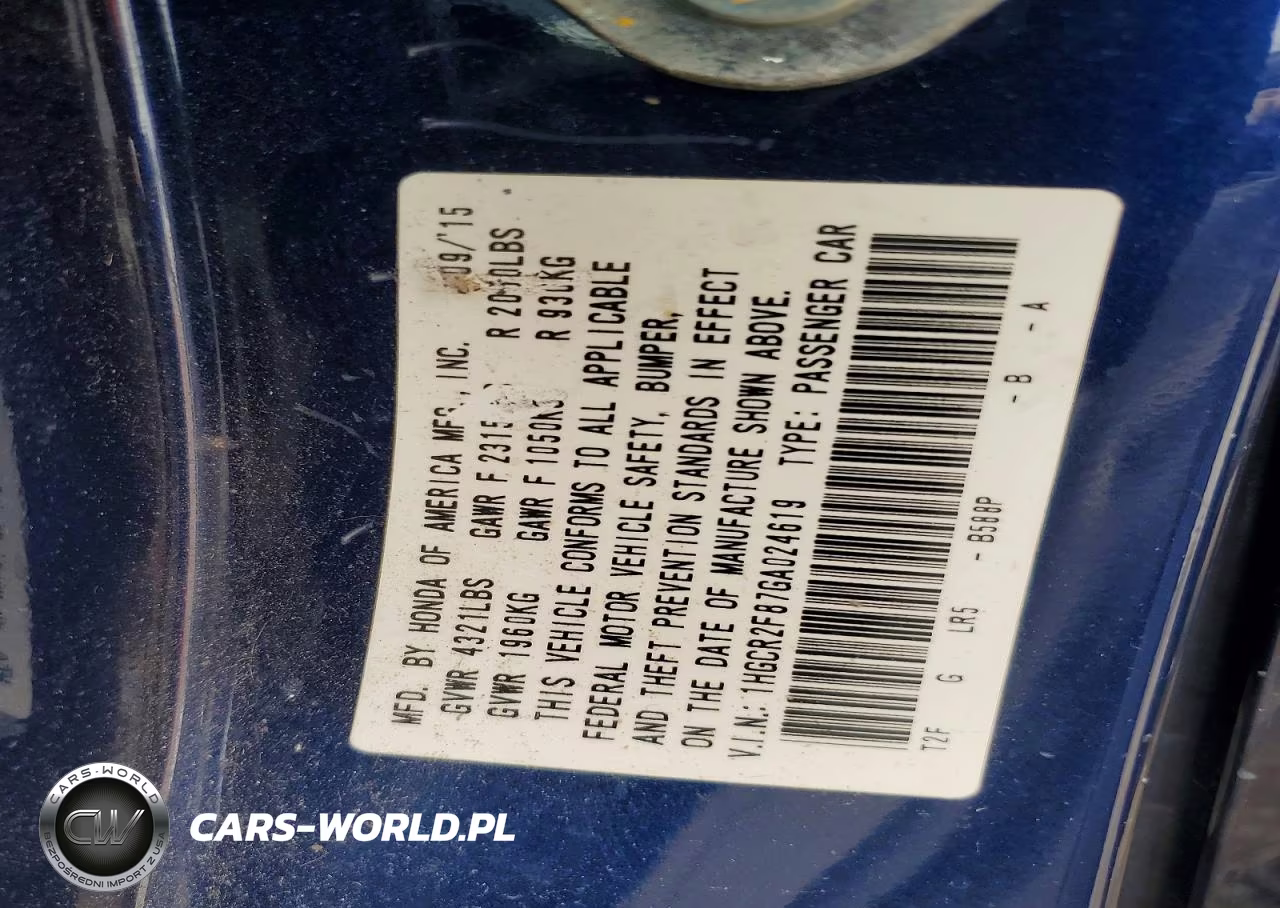 2016 Honda Accord Exl VIN:1HGCR2F87GA024619 - 13