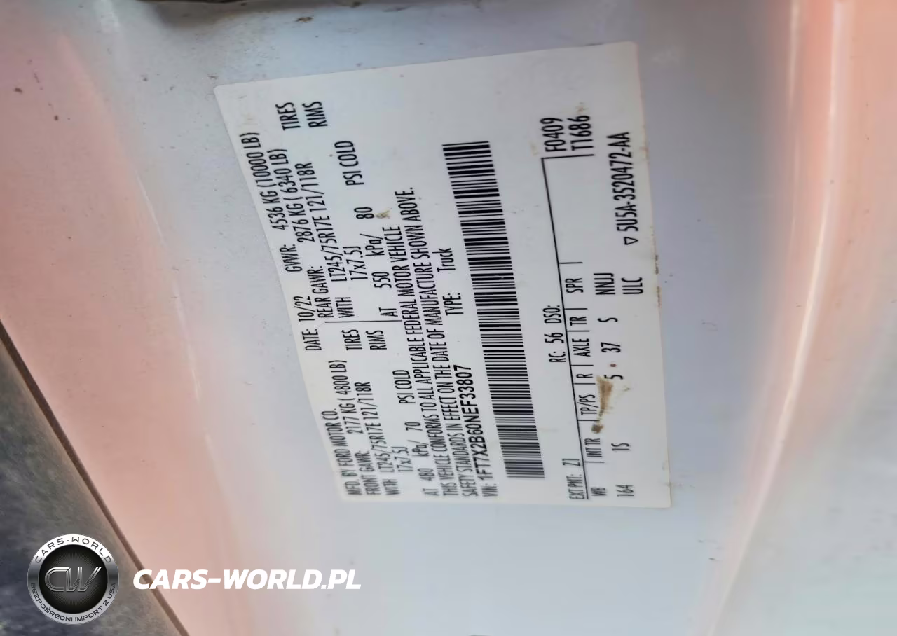 2022 Ford F250 Super Duty VIN:1FT7X2B60NEF33807 - 12