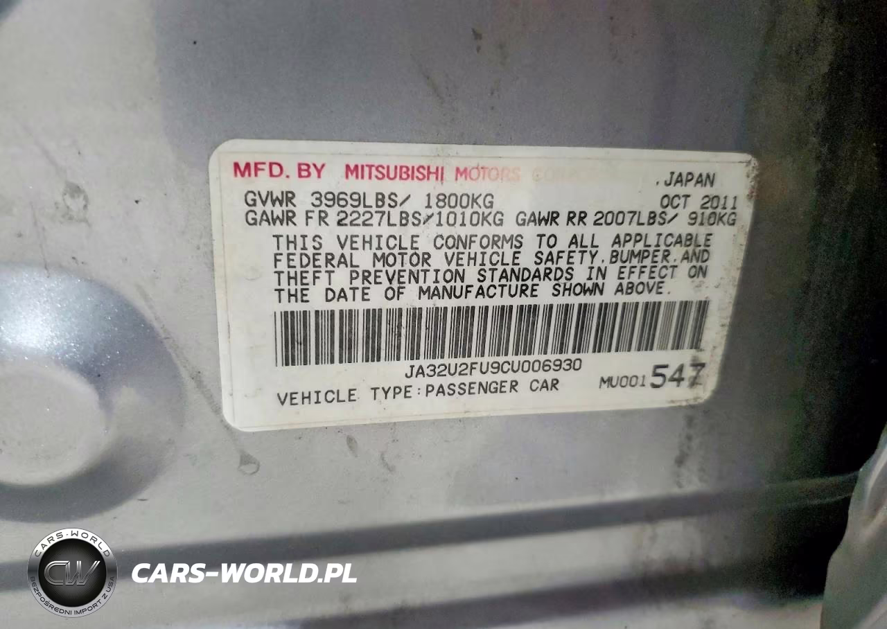 2012 Mitsubishi Lancer Es-Es Sport VIN:JA32U2FU9CU006930 - 12