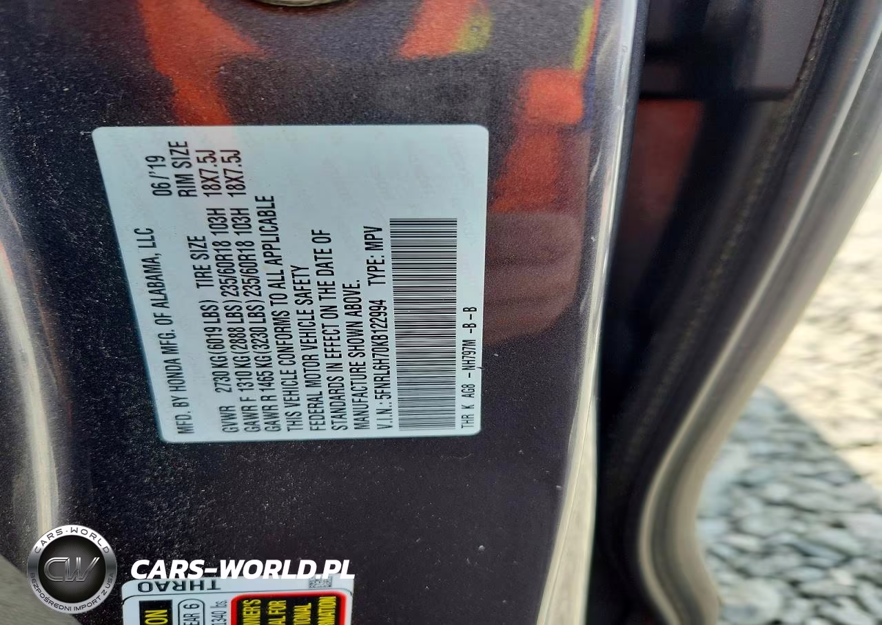 2019 Honda Odyssey Exl VIN:5FNRL6H70KB122994 - 13