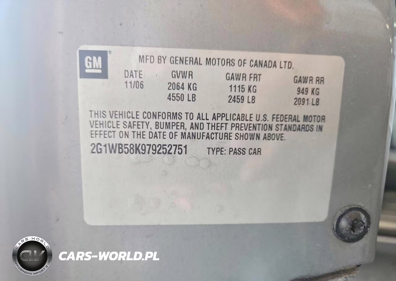 2007 Chevrolet Impala Ls VIN:2G1WB58K979252751 - 12