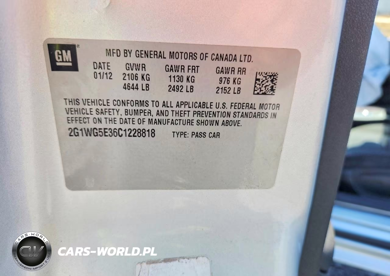 2012 Chevrolet Impala Lt VIN:2G1WG5E36C1228818 - 12