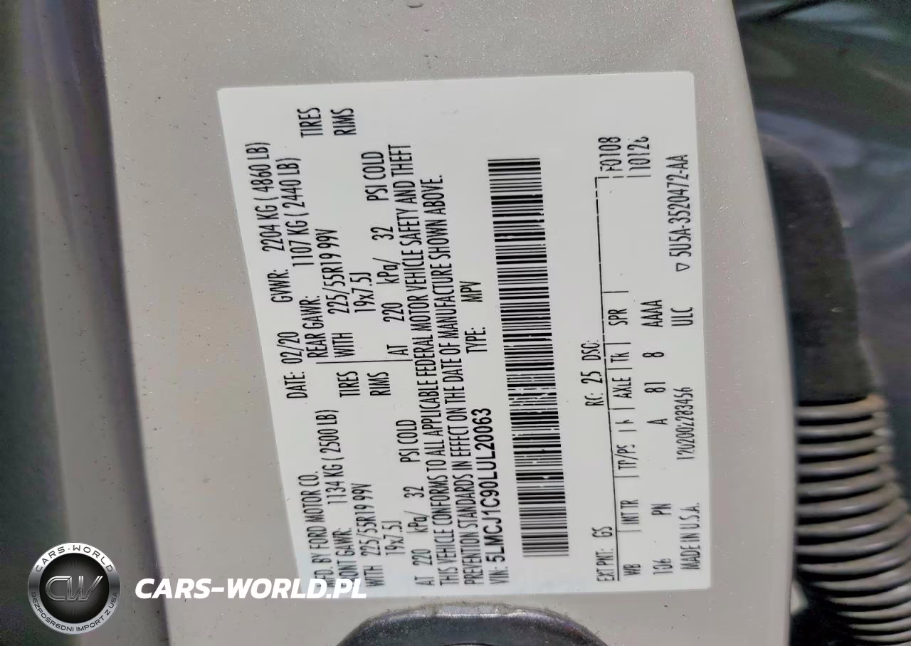 2020 Lincoln Corsair VIN:5LMCJ1C90LUL20063 - 12