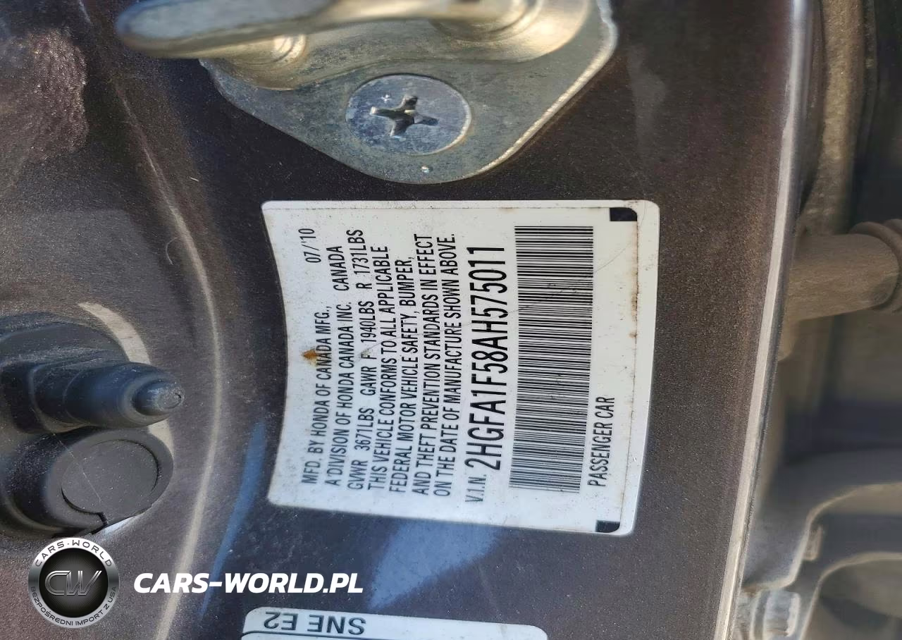 2010 Honda Civic Lx VIN:2HGFA1F58AH575011 - 12