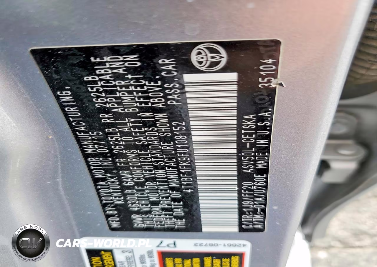 2015 Toyota Camry Se VIN:4T1BF1FK9FU108152 - 12