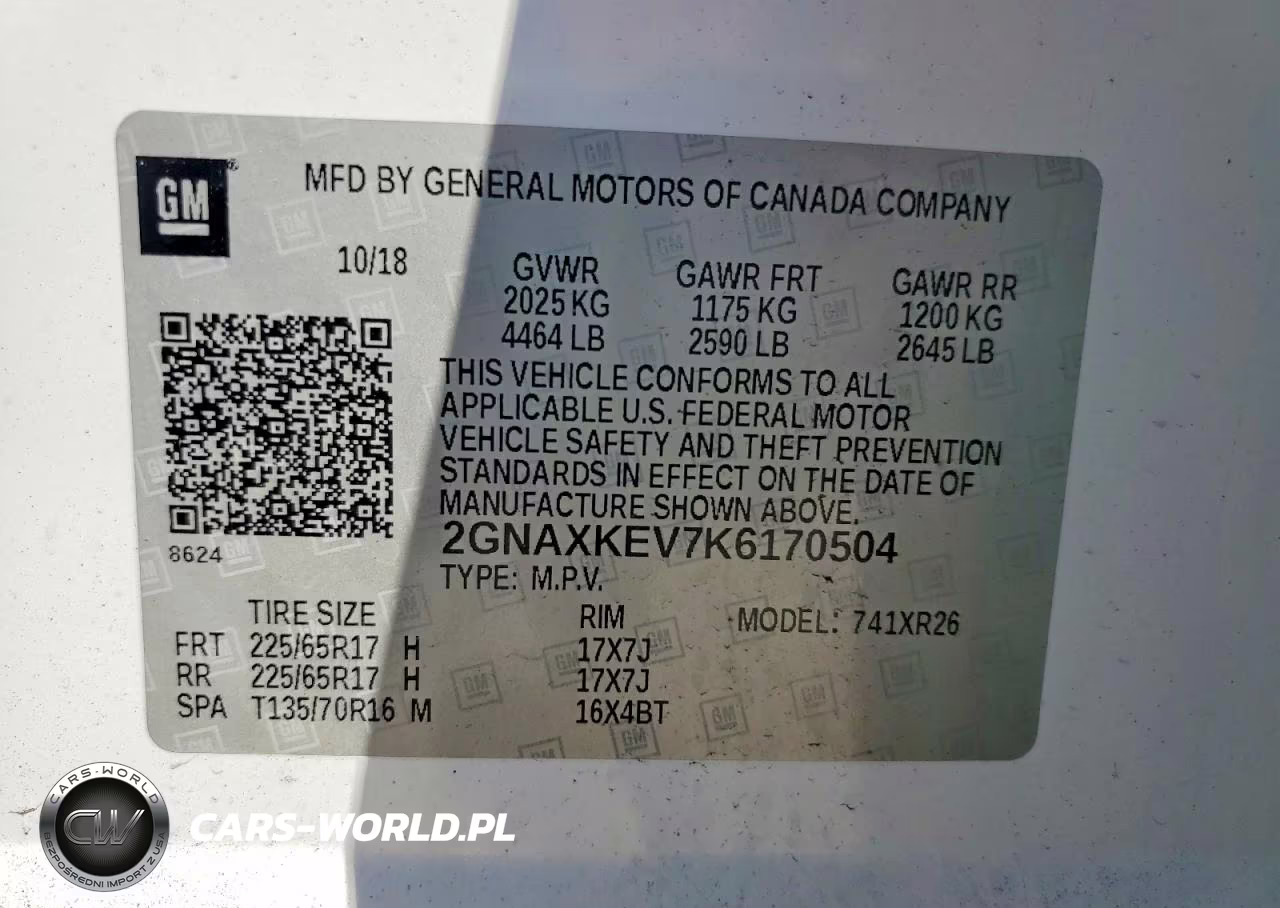 2019 Chevrolet Equinox Lt VIN:2GNAXKEV7K6170504 - 14