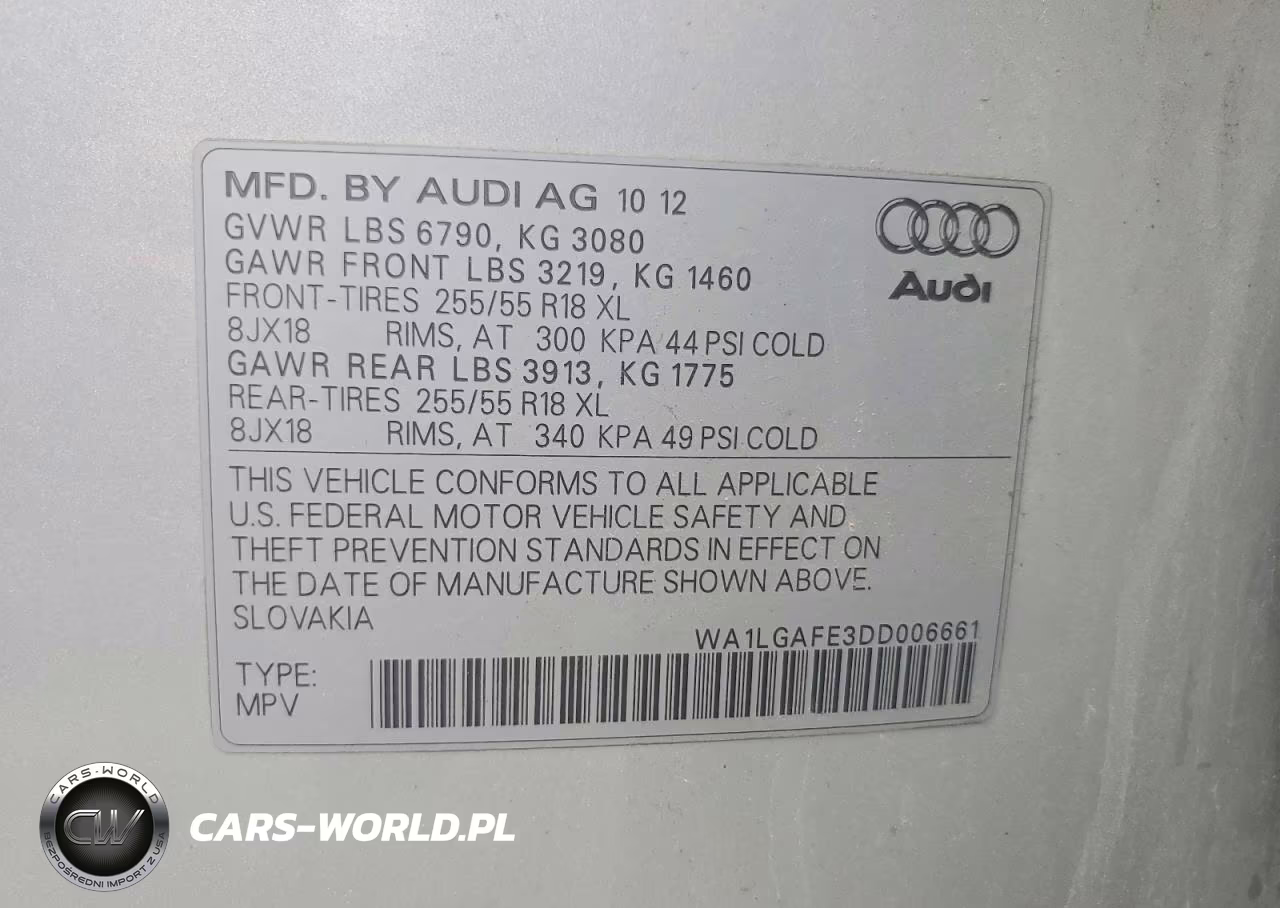 2013 Audi Q7 Premium Plus VIN:WA1LGAFE3DD006661 - 13