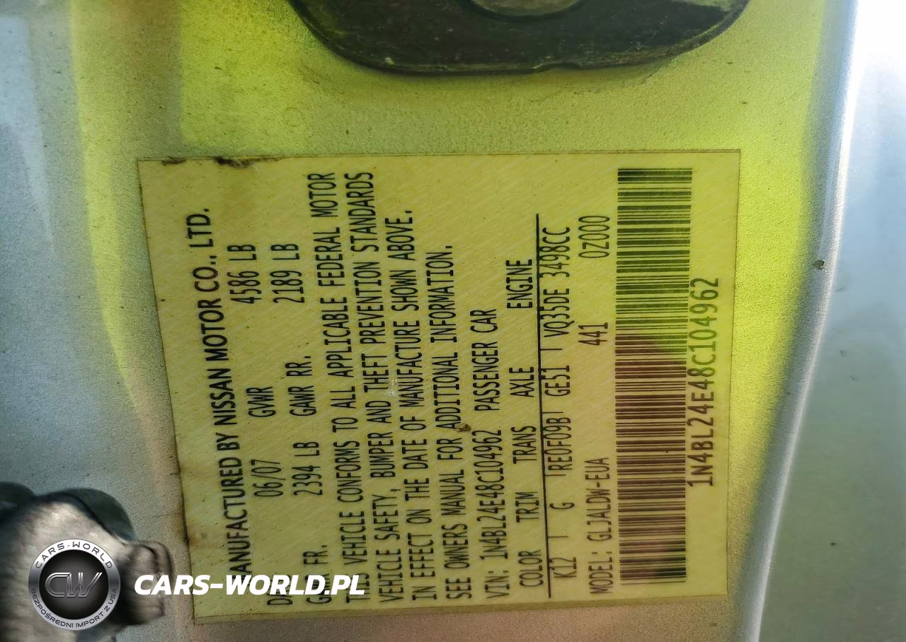 2008 Nissan Altima 3.5 Se VIN:1N4BL24E48C104962 - 13
