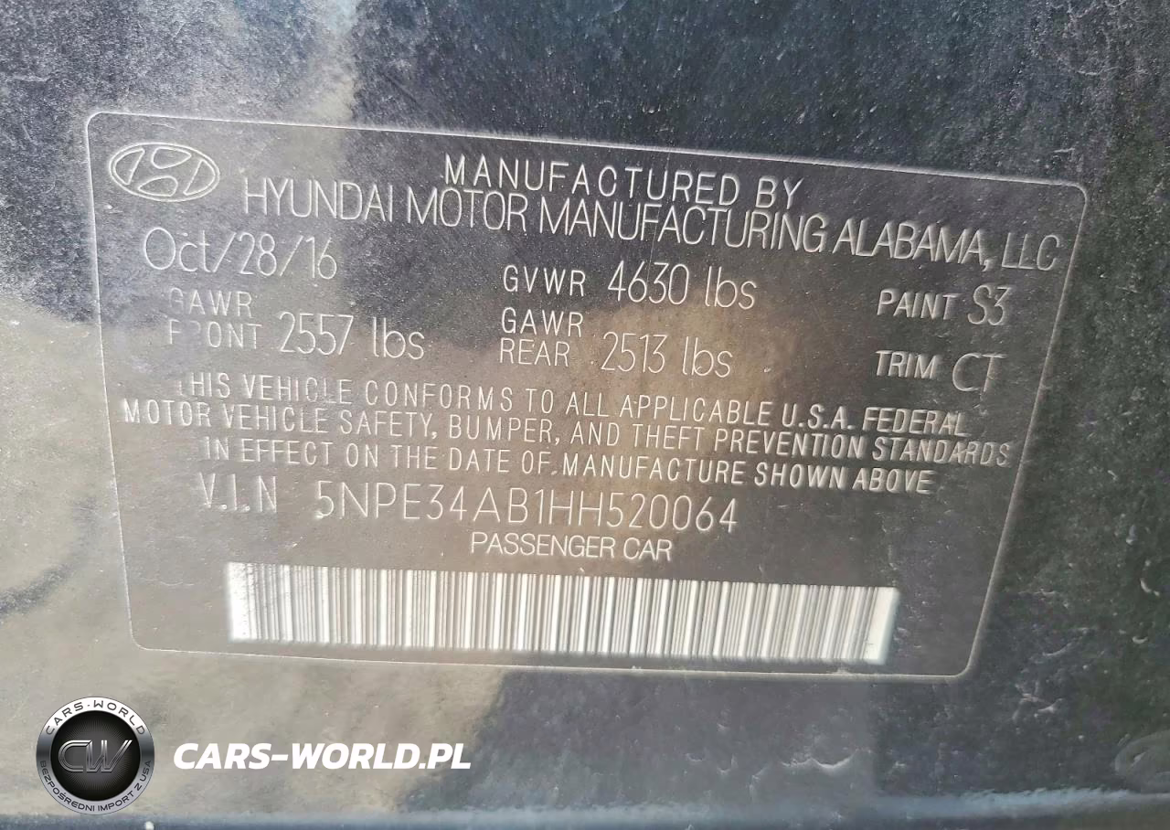2017 Hyundai Sonata Limited 2.0T VIN:5NPE34AB1HH520064 - 12