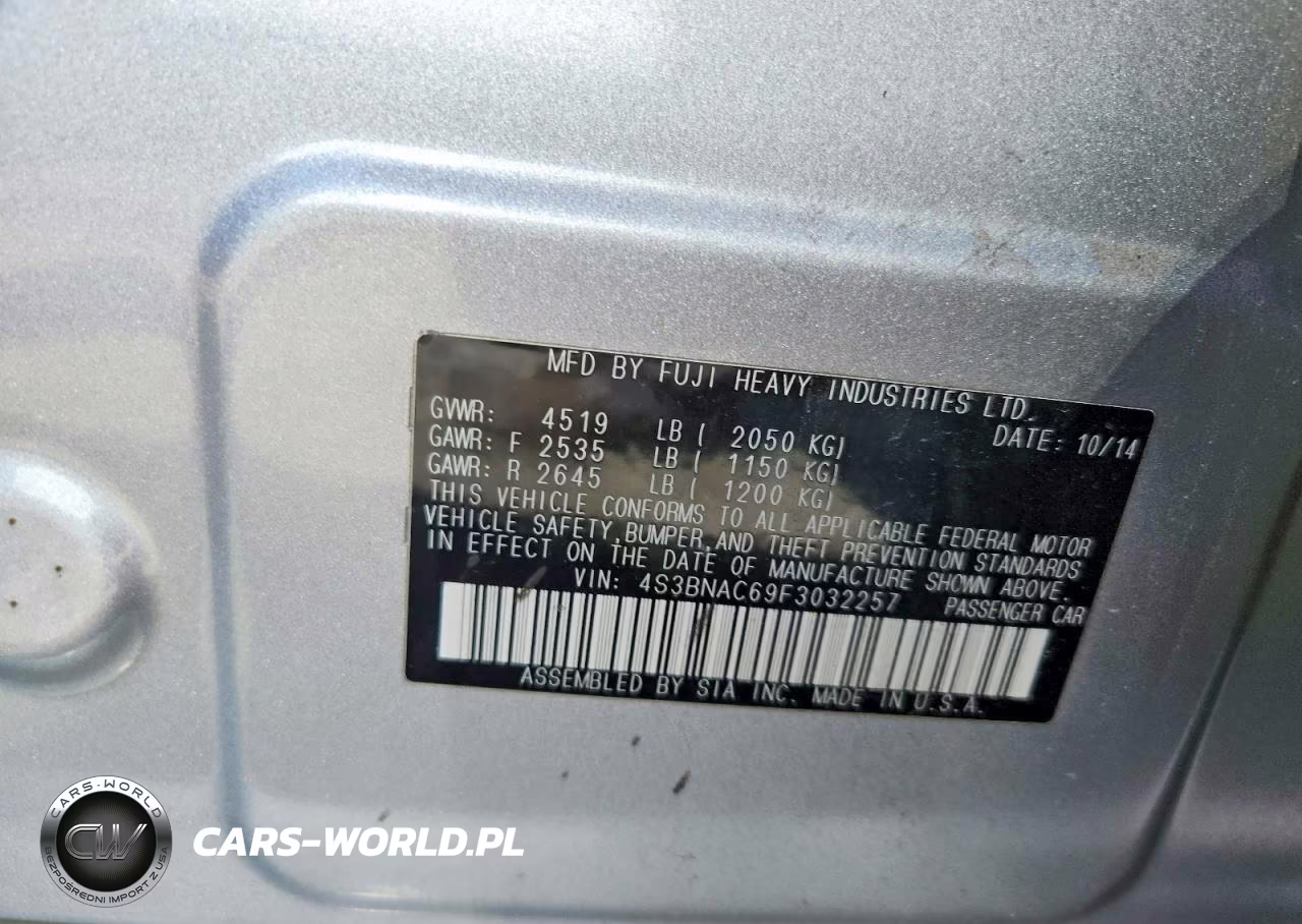2015 Subaru Legacy 2.5I Premium VIN:4S3BNAC69F3032257 - 13