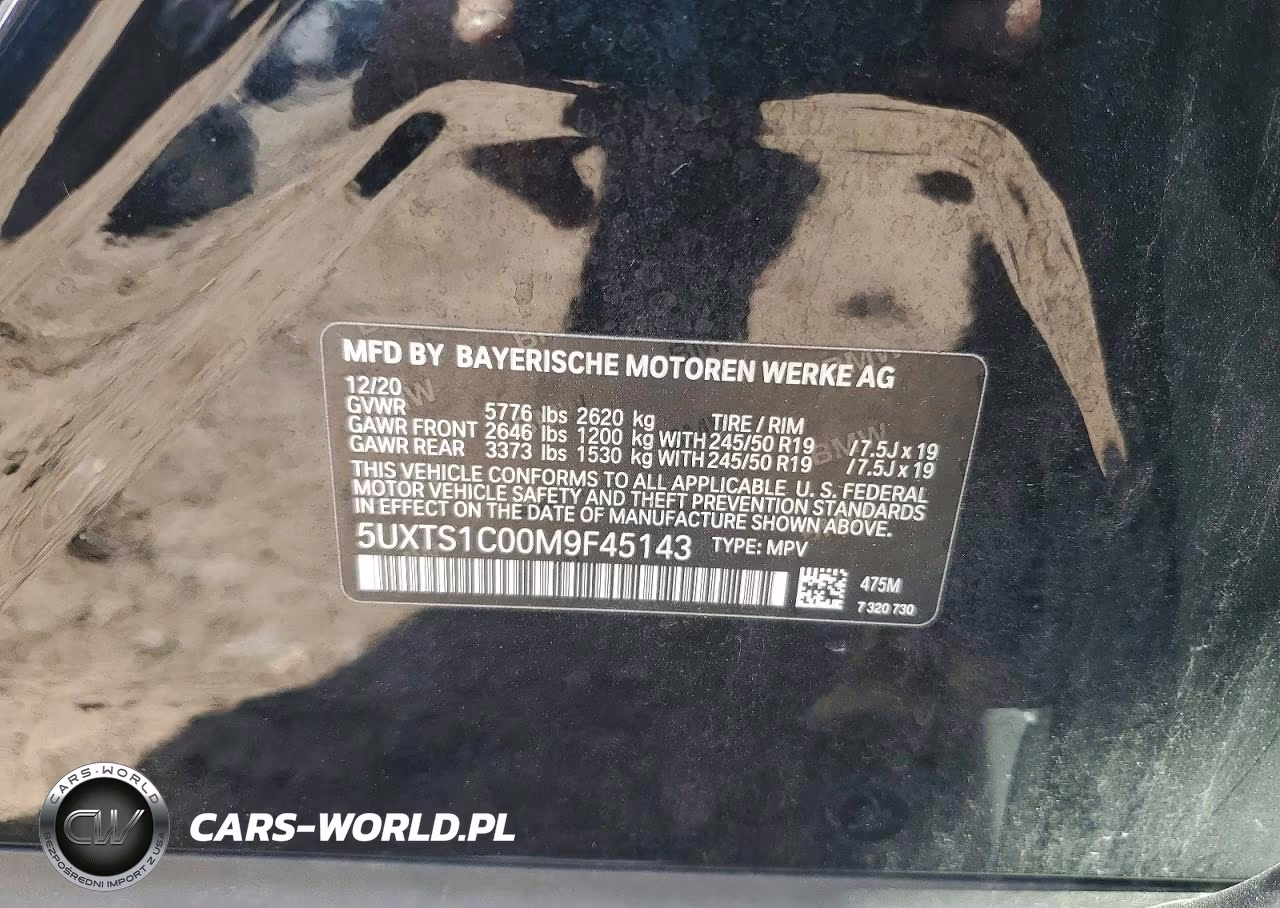 2021 BMW X3 xDrive30E VIN:5UXTS1C00M9F45143 - 13