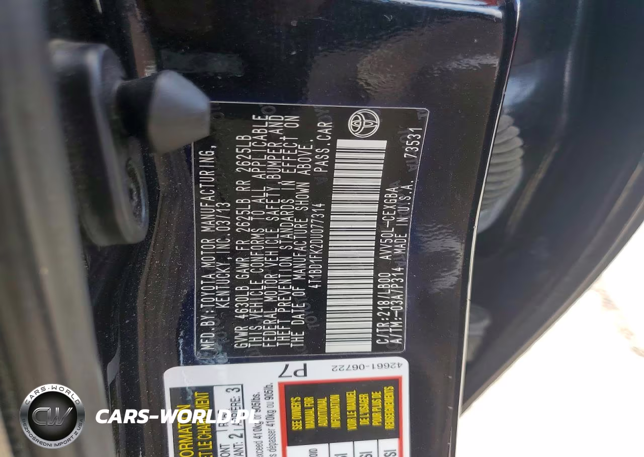 2013 Toyota Camry Hybrid Xle VIN:4T1BD1FK2DU077314 - 12