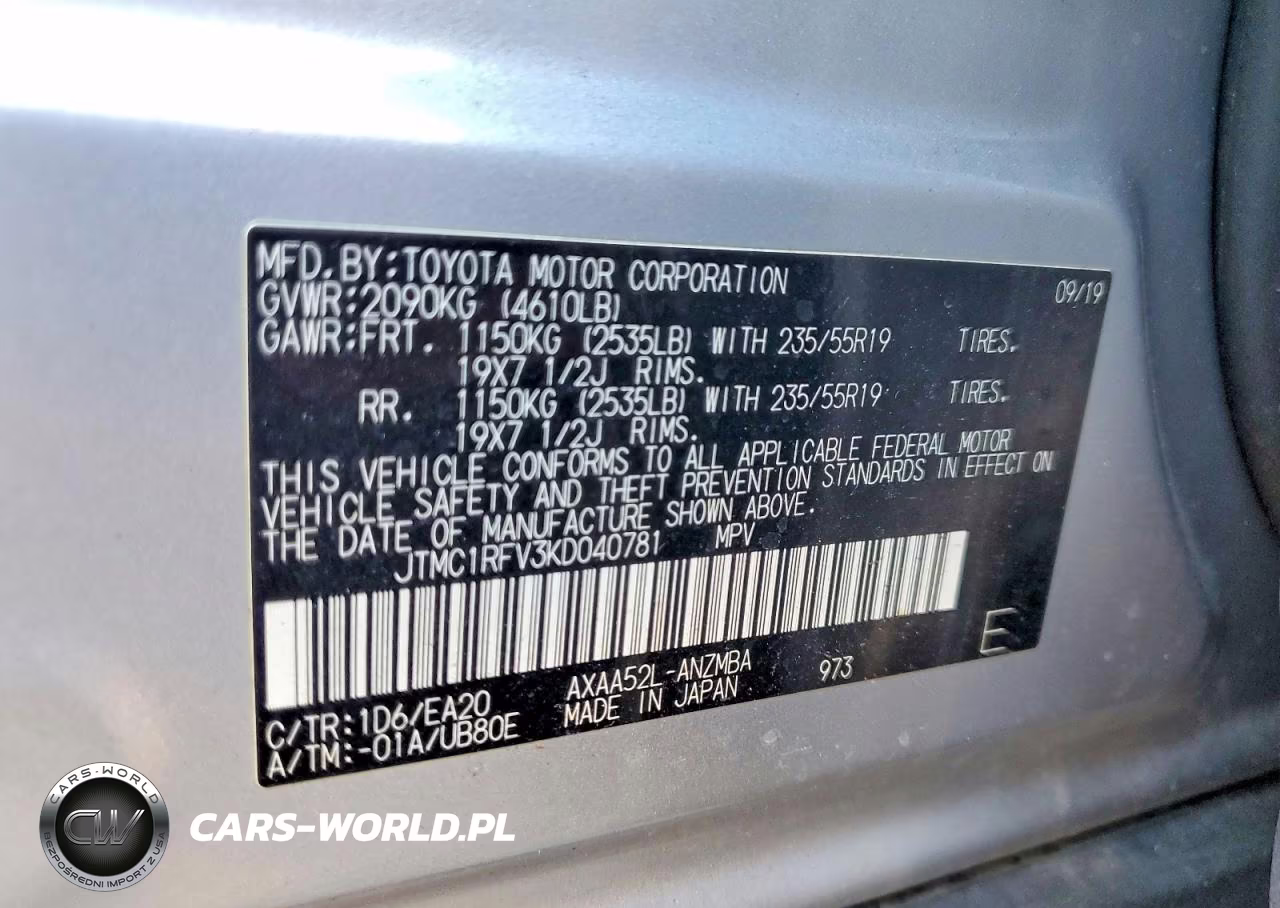 2019 Toyota Rav4 Xle Premium VIN:JTMC1RFV3KD040781 - 13