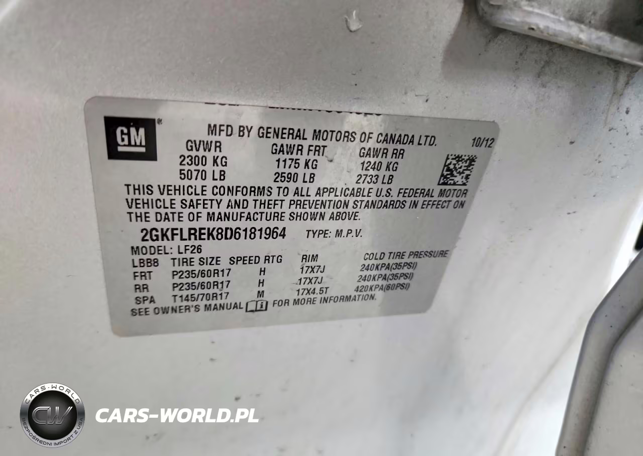 2013 GMC Terrain Sle VIN:2GKFLREK8D6181964 - 12
