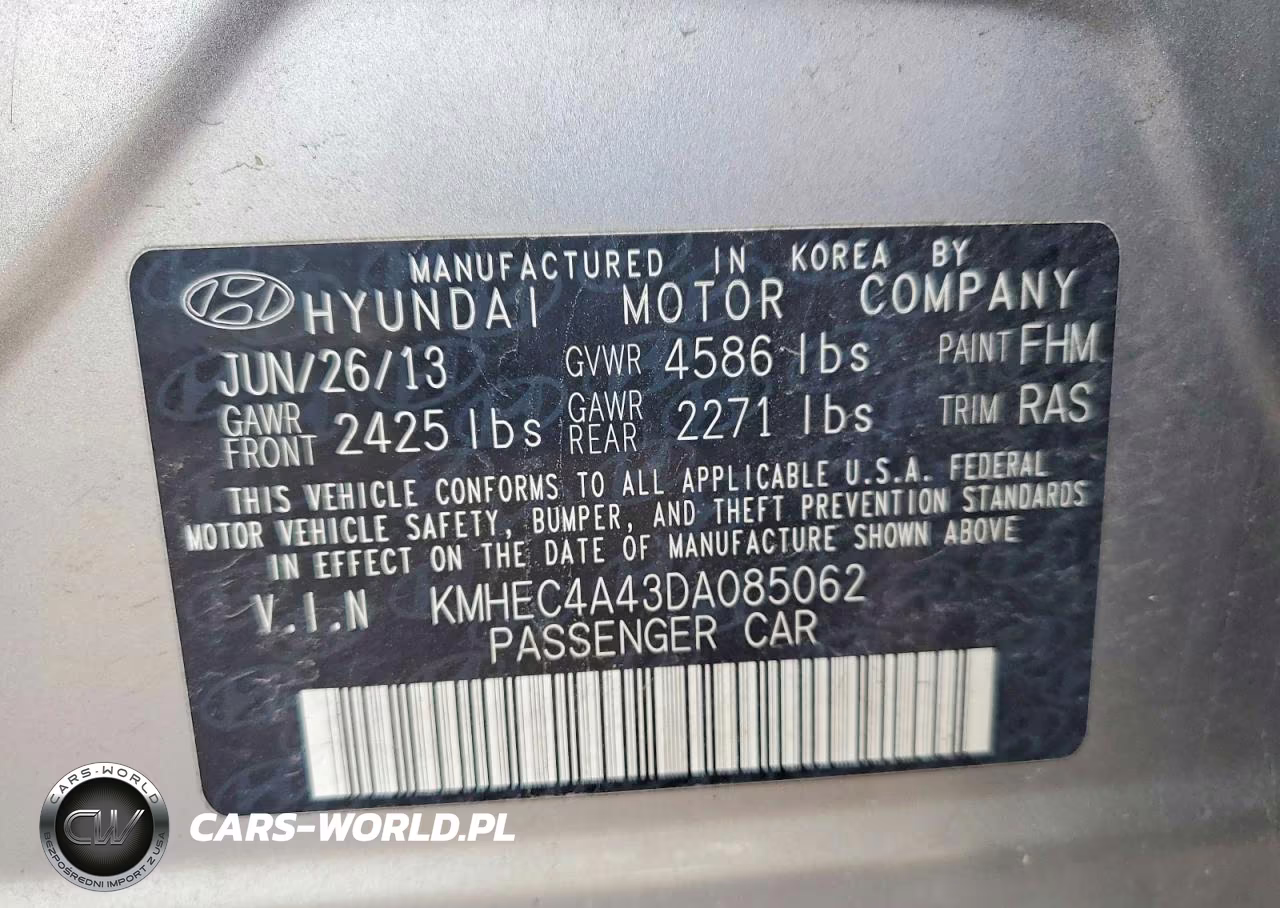 2013 Hyundai Sonata Hybrid VIN:KMHEC4A43DA085062 - 12