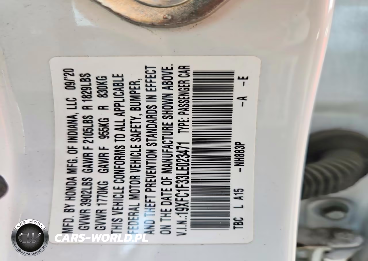 2020 Honda Civic Ex VIN:19XFC1F33LE023471 - 12