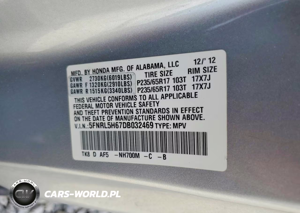 2013 Honda Odyssey Exl VIN:5FNRL5H67DB032469 - 13