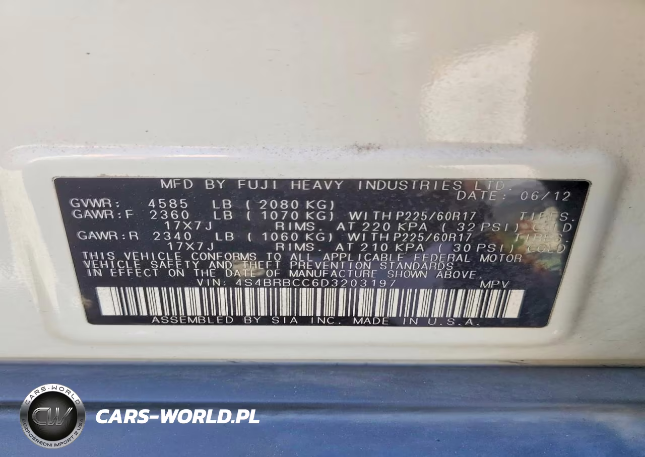 2013 Subaru Outback 2.5I Premium VIN:4S4BRBCC6D3203197 - 14