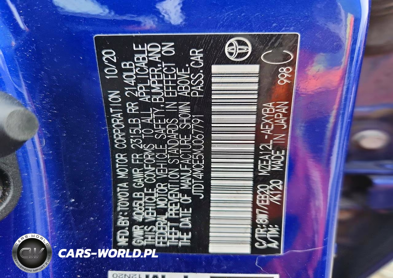 2021 Toyota Corolla Xse VIN:JTDT4MCE5MJ067791 - 12