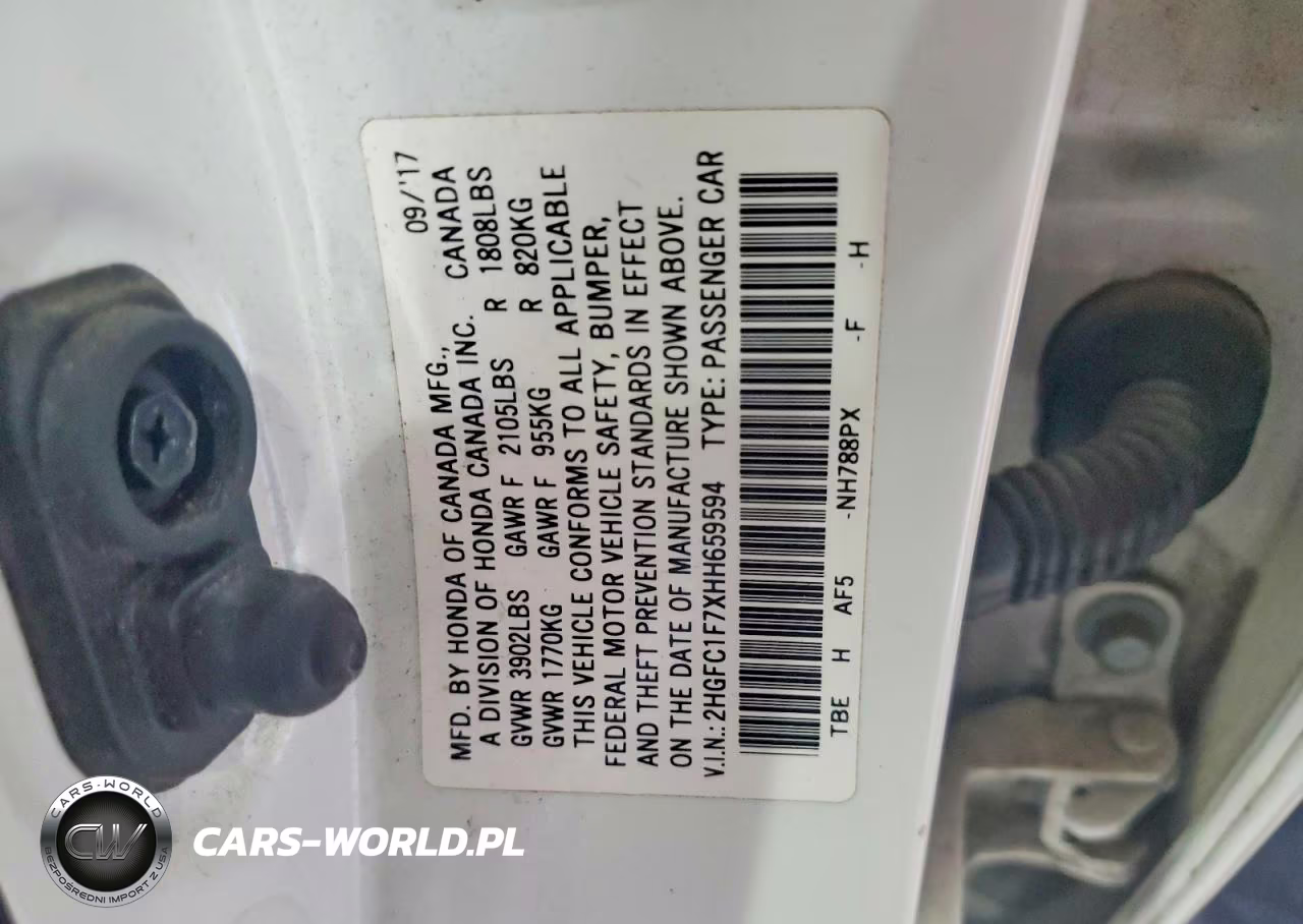 2017 Honda Civic Exl VIN:2HGFC1F7XHH659594 - 12