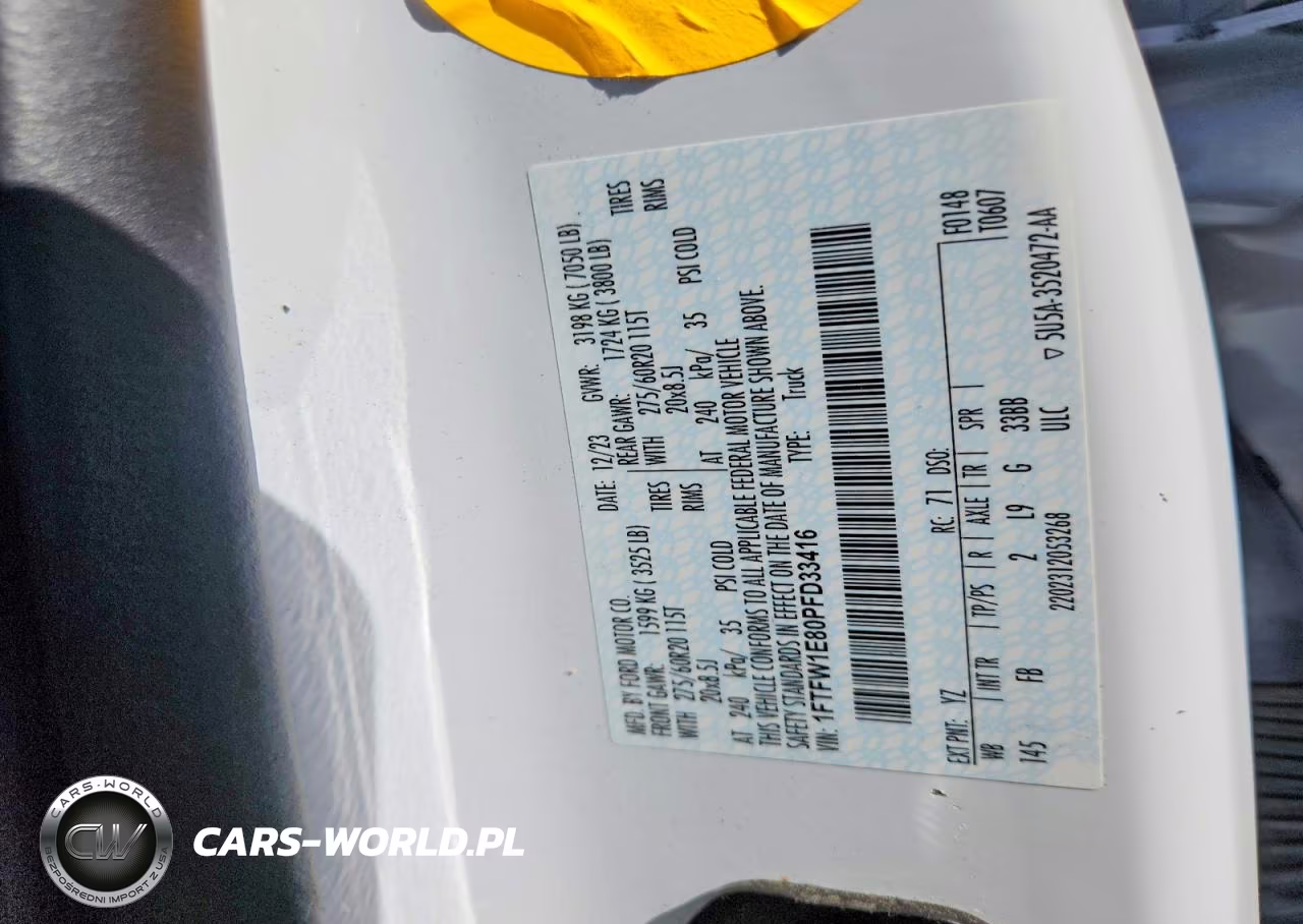 2023 Ford F150 Supercrew VIN:1FTFW1E80PFD33416 - 12