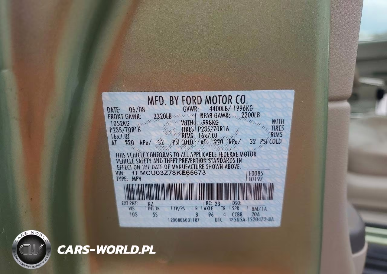 2008 Ford Escape Xlt VIN:1FMCU03Z78KE65673 - 13
