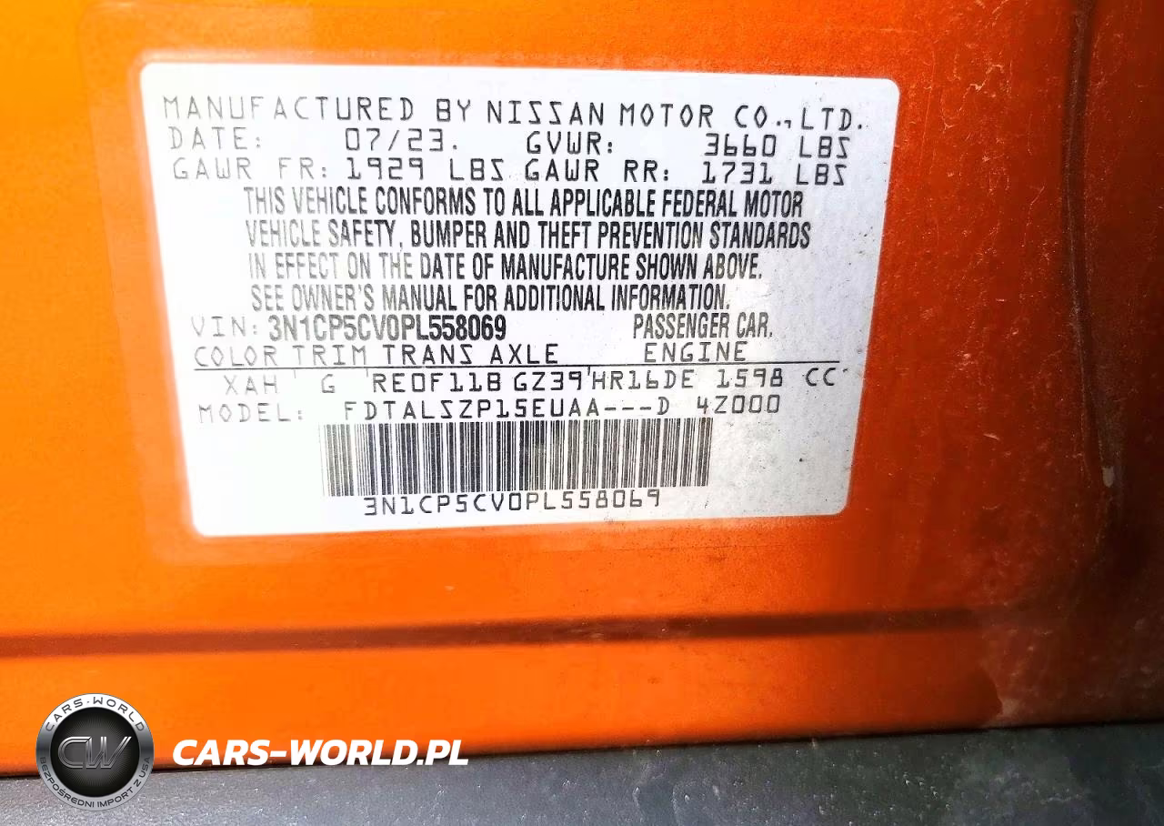 2023 Nissan Kicks Sv VIN:3N1CP5CV0PL558069 - 12