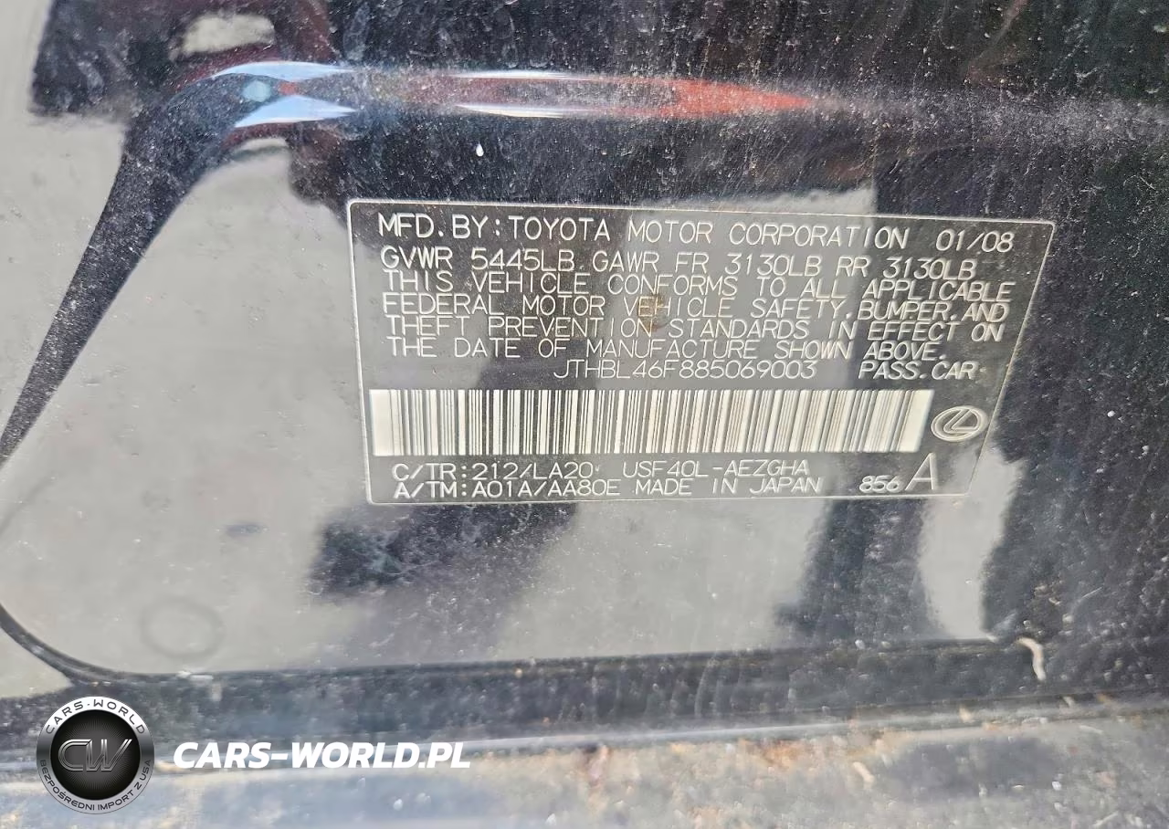 2008 Lexus Ls 460 VIN:JTHBL46F885069003 - 13