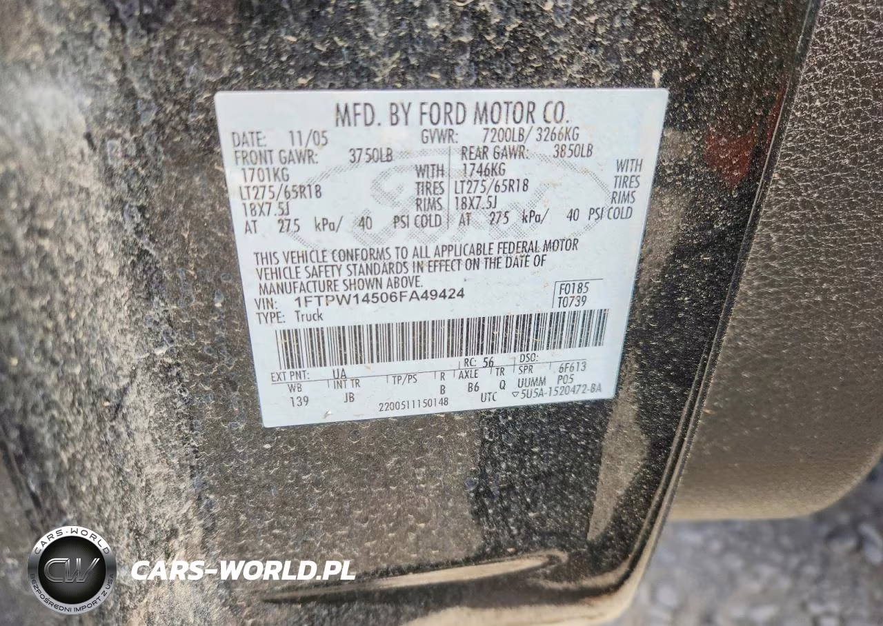 2006 Ford F150 Supercrew VIN:1FTPW14506FA49424 - 12
