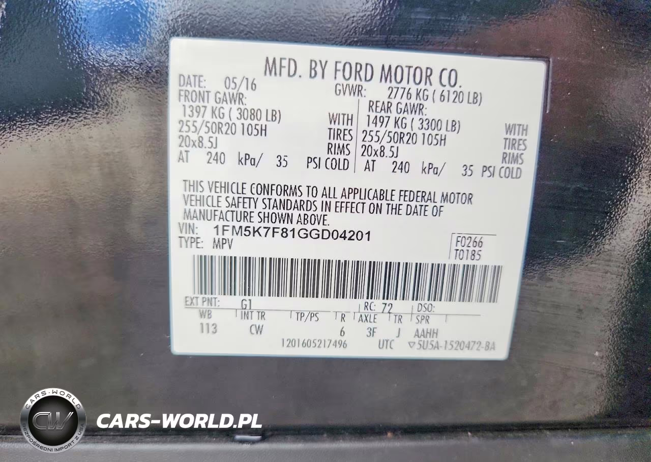 2016 Ford Explorer Limited VIN:1FM5K7F81GGD04201 - 14