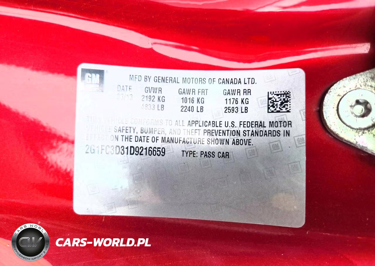 2013 Chevrolet Camaro Lt VIN:2G1FC3D31D9216659 - 12