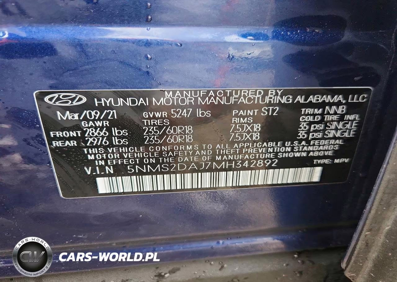 2021 Hyundai Santa Fe Sel VIN:5NMS2DAJ7MH342892 - 14