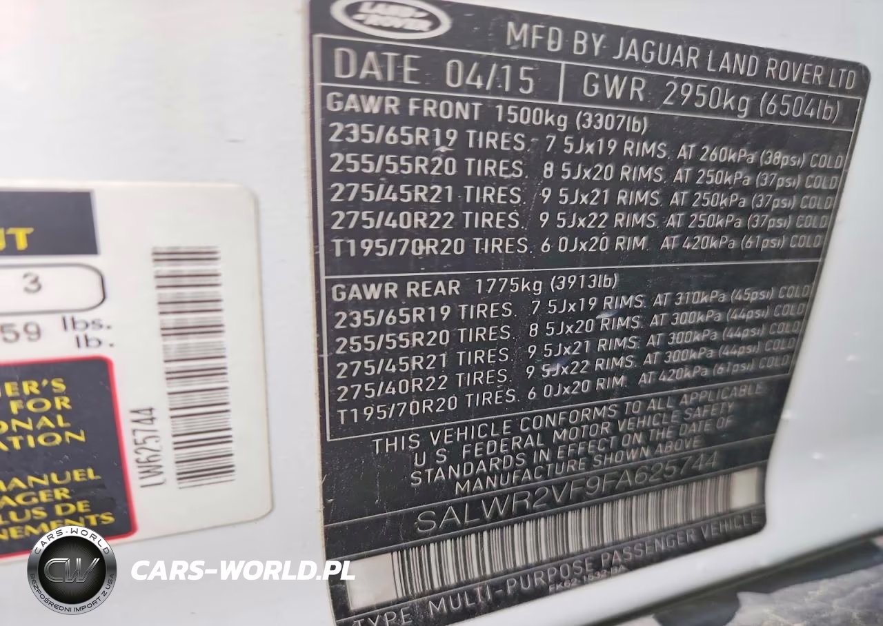 2015 Land Rover Range Rove VIN:SALWR2VF9FA625744 - 13