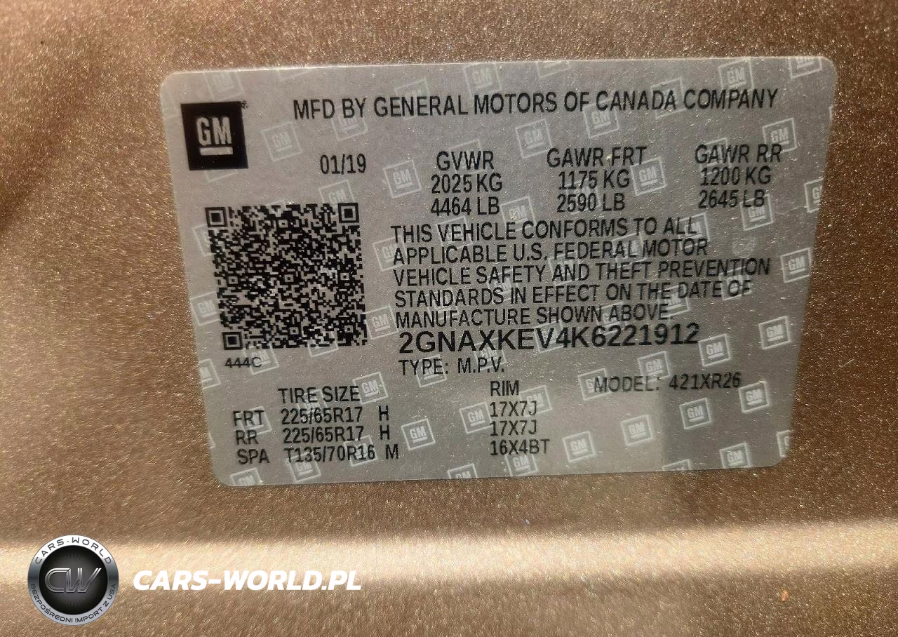 2019 Chevrolet Equinox Lt VIN:2GNAXKEV4K6221912 - 12