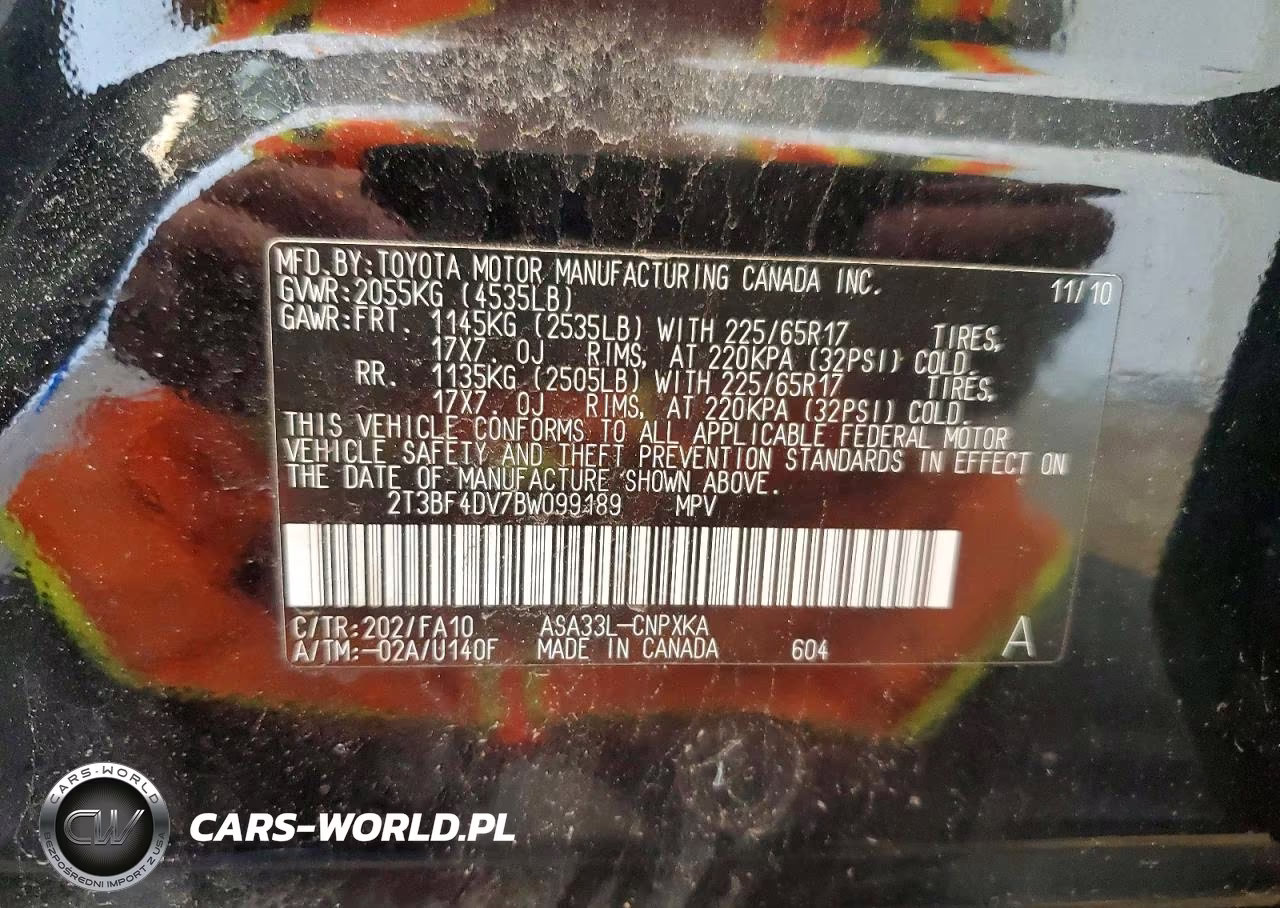 2011 Toyota Rav4 Base VIN:2T3BF4DV7BW099189 - 13