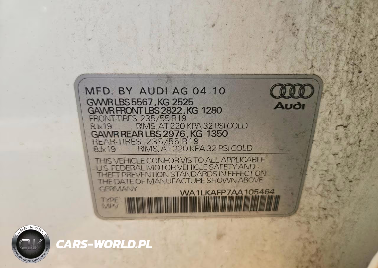 2010 Audi Q5 Premium Plus VIN:WA1LKAFP7AA105464 - 12