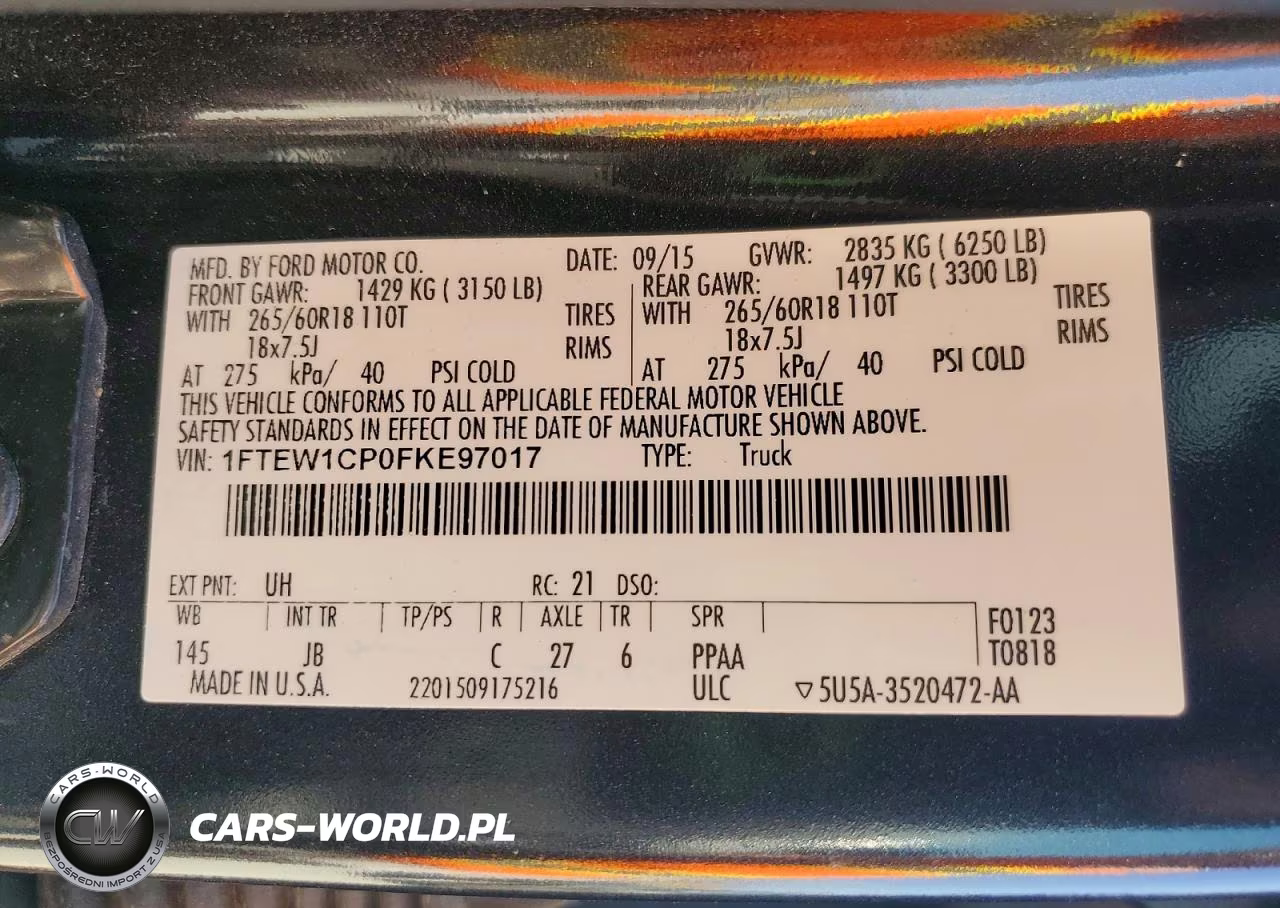 2015 Ford F150 Supercrew VIN:1FTEW1CP0FKE97017 - 12