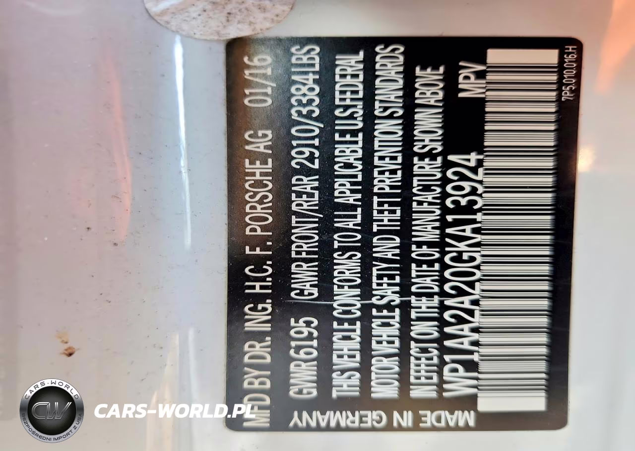2016 Porsche Cayenne VIN:WP1AA2A20GKA13924 - 13