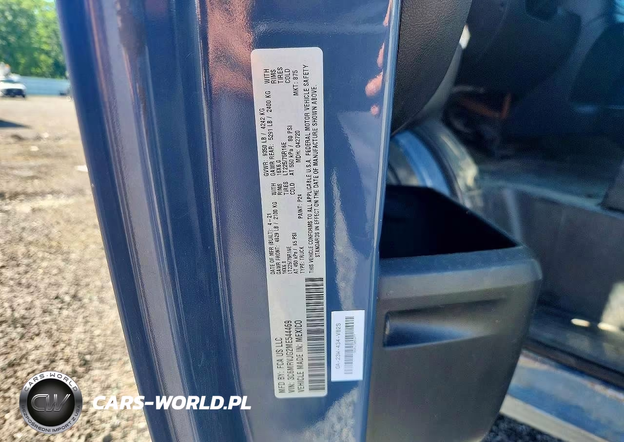 2021 Ram Promaster 3500 Delivery Van VIN:3C6MRVJG2ME544469 - 12
