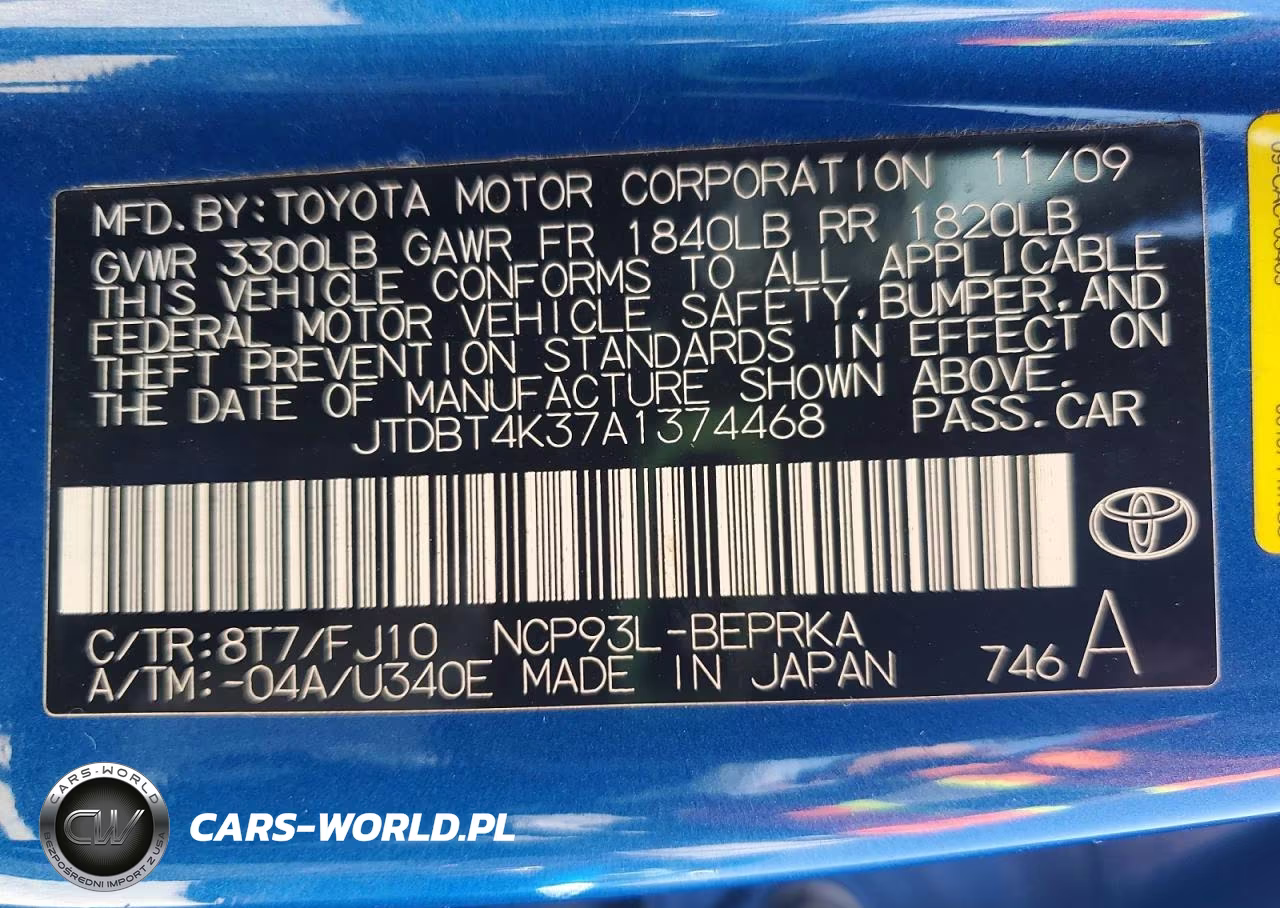 2010 Toyota Yaris Base VIN:JTDBT4K37A1374468 - 12
