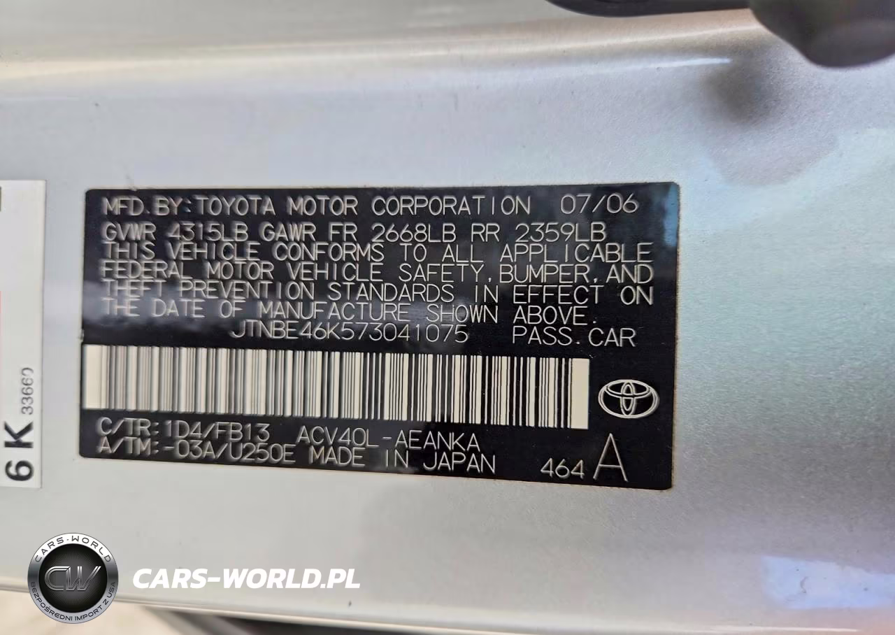 2007 Toyota Camry Le VIN:JTNBE46K573041075 - 12