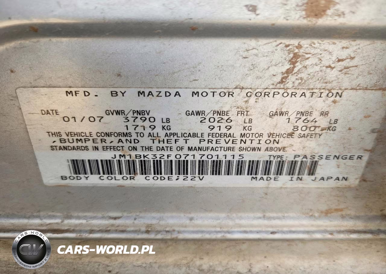 2007 Mazda 3 I VIN:JM1BK32F071701115 - 13