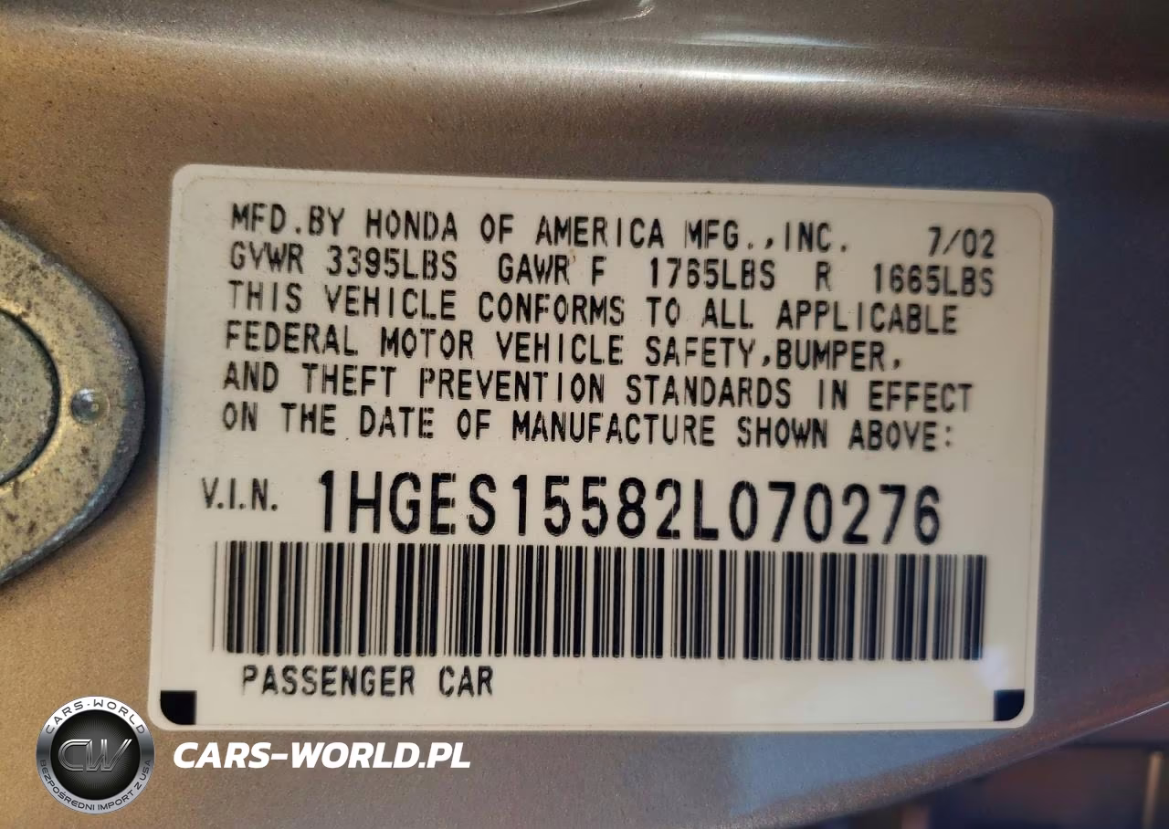 2002 Honda Civic Lx VIN:1HGES15582L070276 - 12