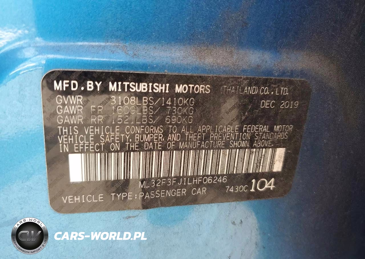 2020 Mitsubishi Mirage G4 Es VIN:ML32F3FJ1LHF06246 - 12